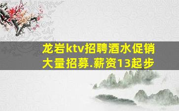 龙岩ktv招聘酒水促销大量招募.薪资13起步